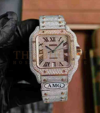 CARTIER SANTOS DE CARTIER AUTOMATIC WATCH DIAMOND BEZE 41.9×31.5 MM 100M 