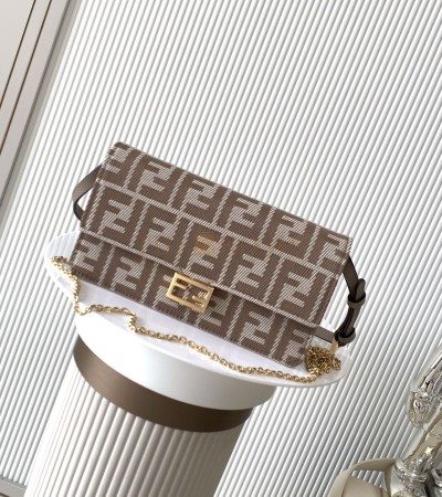 FENDI BAGUETTE BAG FF JACQUARD FABRIC 21CM